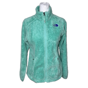 The North Face Girls Turquoise Plush Furry Fleece Zip Up Jacket - Size LG 14/16